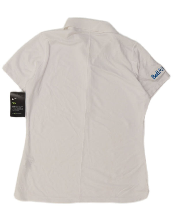 Nike Womens Dri Fit Polo Shirt UK 12 Medium White Polyester
