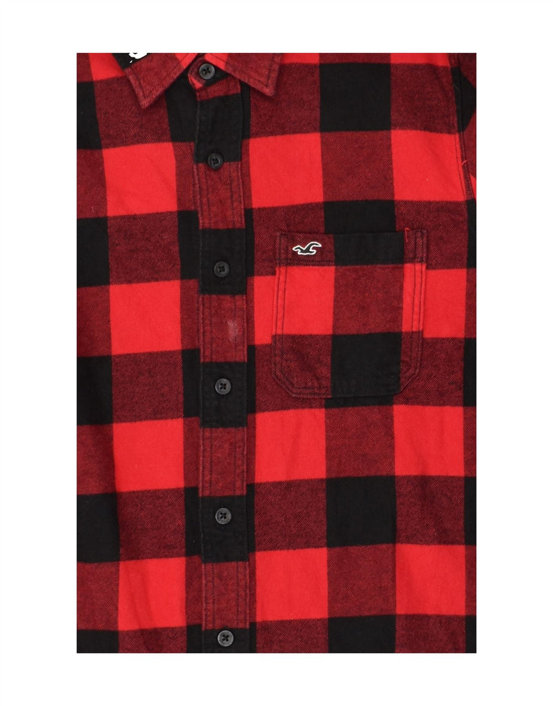 HOLLISTER Mens Flannel Shirt Medium Red Check Cotton | Vintage Hollister | Thrift | Second-Hand Hollister | Used Clothing | Messina Hembry 