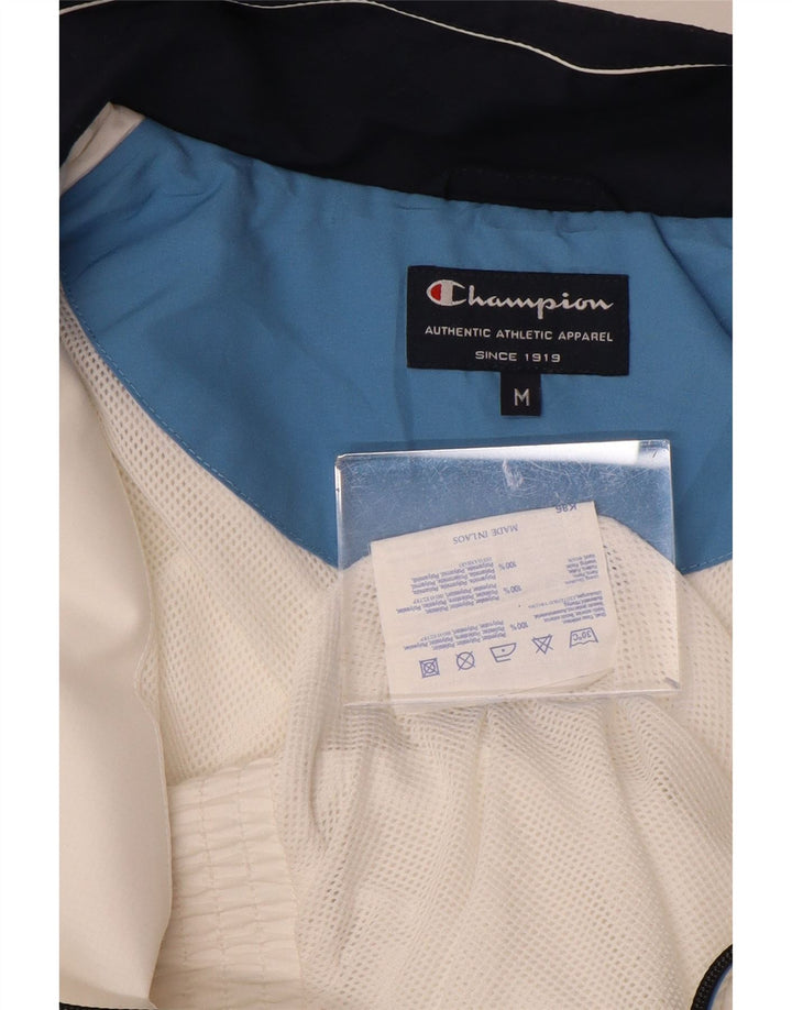 Champion Mens Tracksuit Top Jacket Medium White Polyester