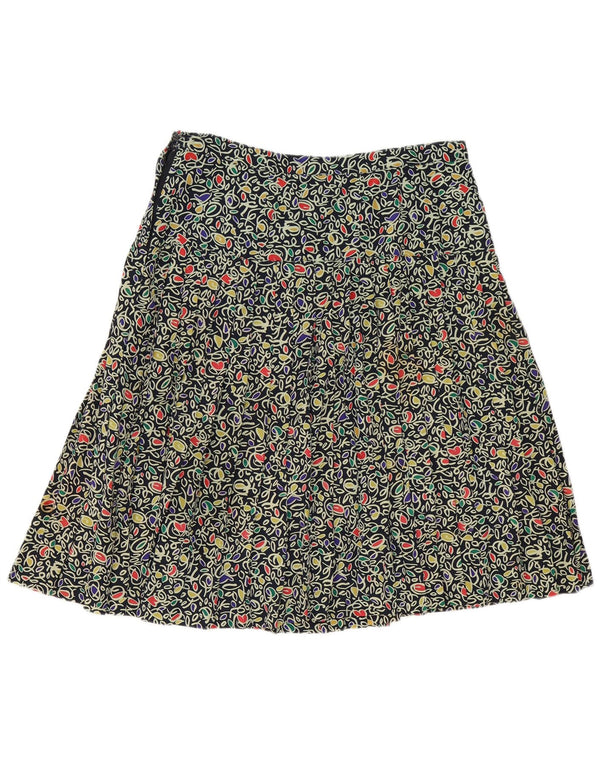 Vintage Womens Abstract Pattern Pleated Skirt W34 Large Multicoloured