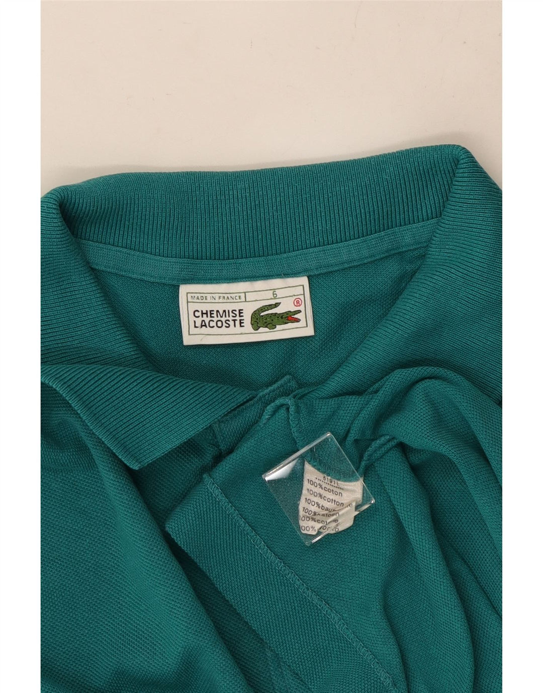LACOSTE Mens Polo Shirt Size 6 XL Turquoise Cotton