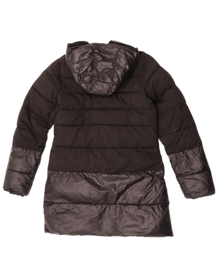 CHAMPION Girls Hooded Padded Coat 11-12 Years Large  Black Polyester