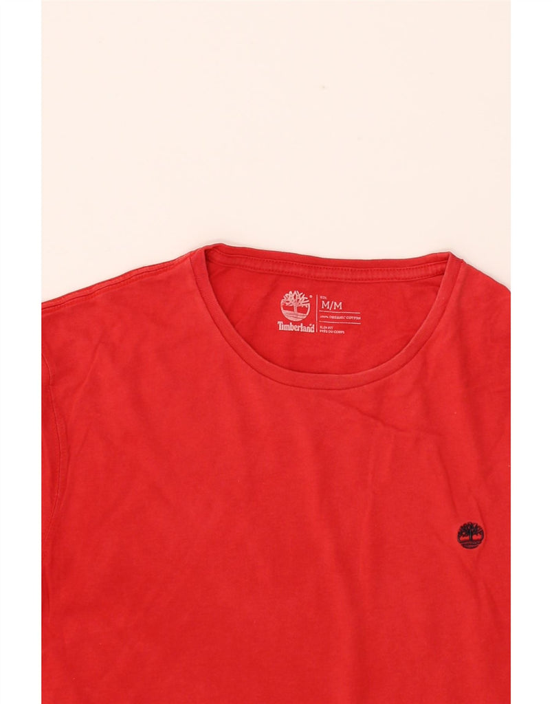 TIMBERLAND Mens Slim Fit T-Shirt Top Medium Red Cotton Vintage Timberland and Second-Hand Timberland from Messina Hembry 