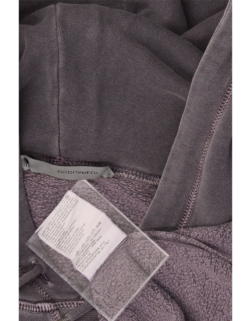 DSQUARED Mens Graphic Hoodie Jumper Medium Grey Cotton Vintage Dsquared and Second-Hand Dsquared from Messina Hembry 