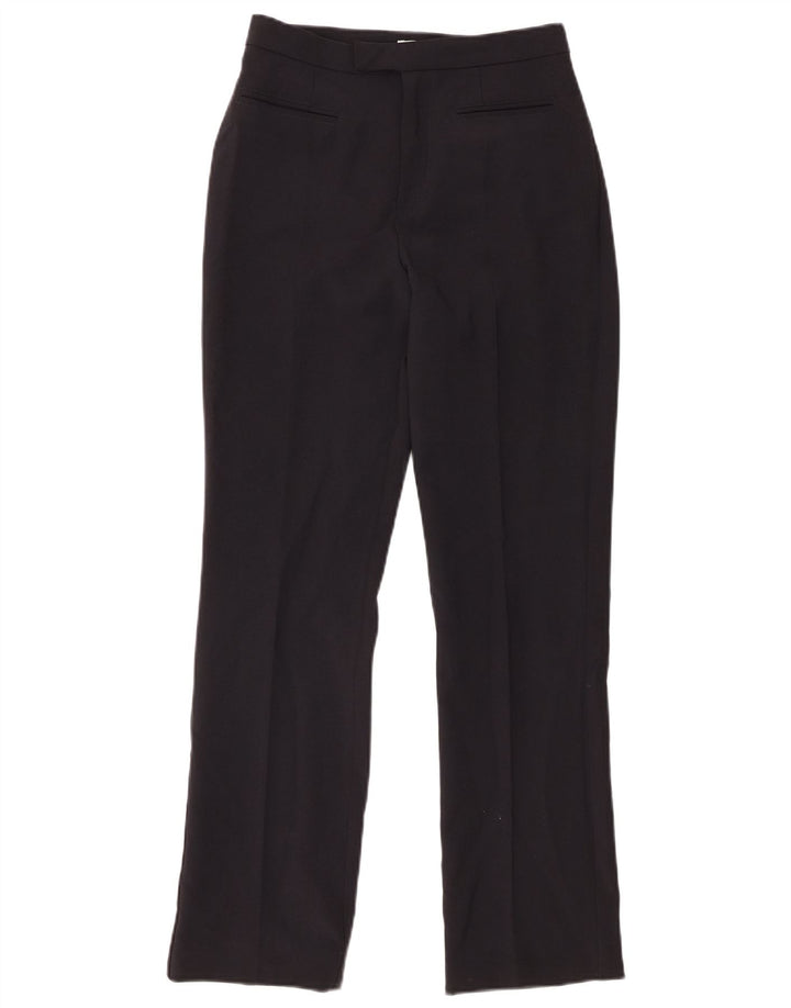 Stefanel Womens Bootcut Casual Trousers IT 40 Small W26 L29 Navy Blue