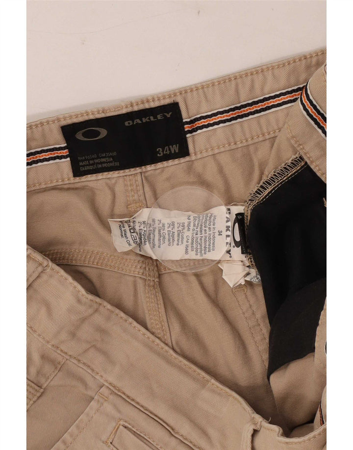 Oakley Mens Chino Shorts W34 Large Beige Cotton