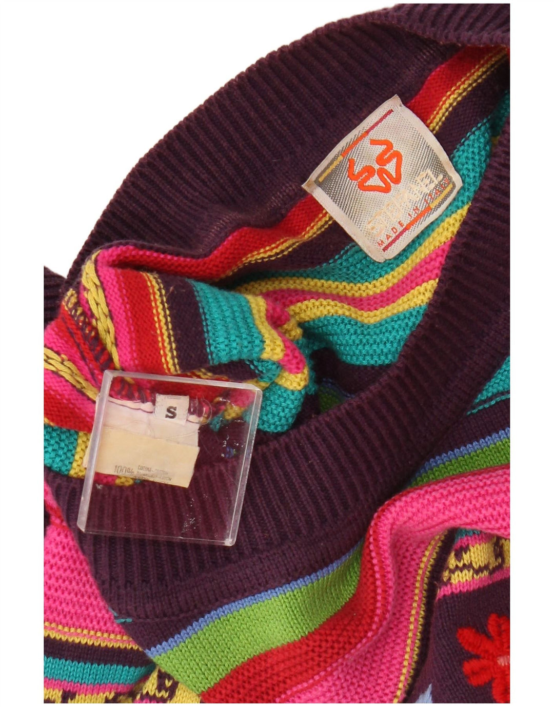 Stefanel Womens Boat Neck Jumper Sweater UK 10 Small Multicoloured Striped