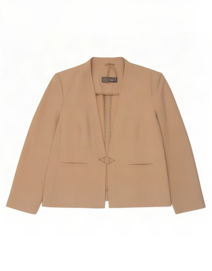 Marks & Spencer Womens Open Blazer Jacket UK 20 2XL Beige Polyester
