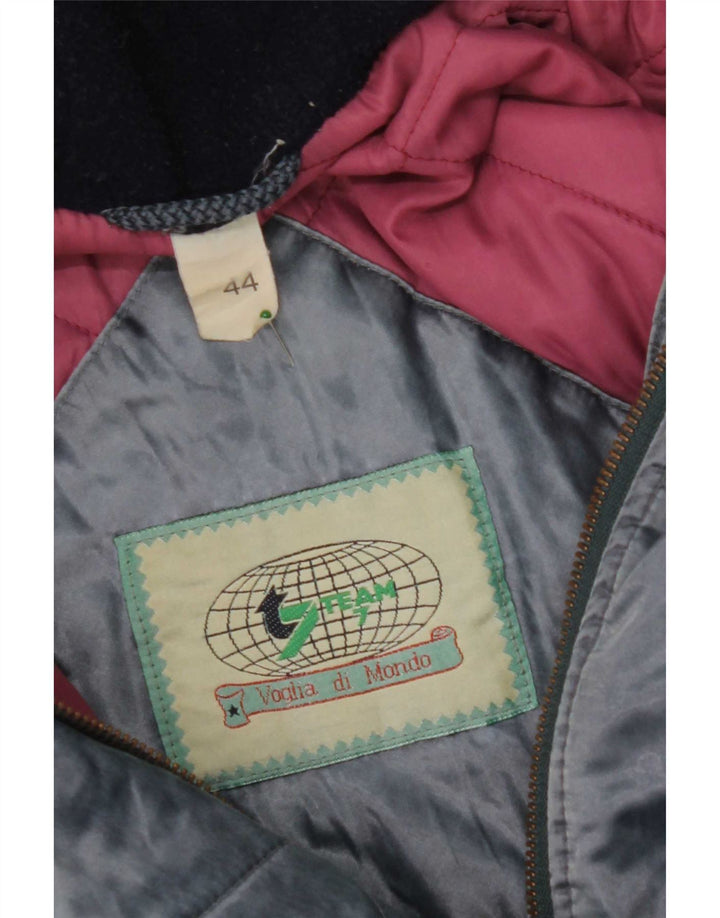 Vintage Womens Hooded Oversized Windbreaker Jacket IT 44 Medium Blue