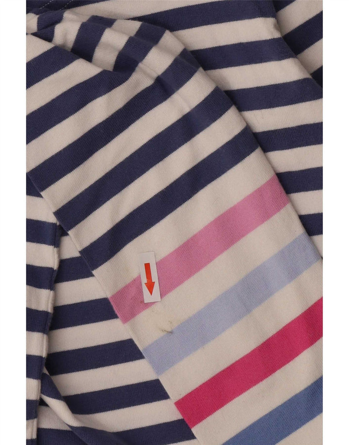 Joules Womens Regular Top 3/4 Sleeve UK 12 Medium Blue Striped Cotton