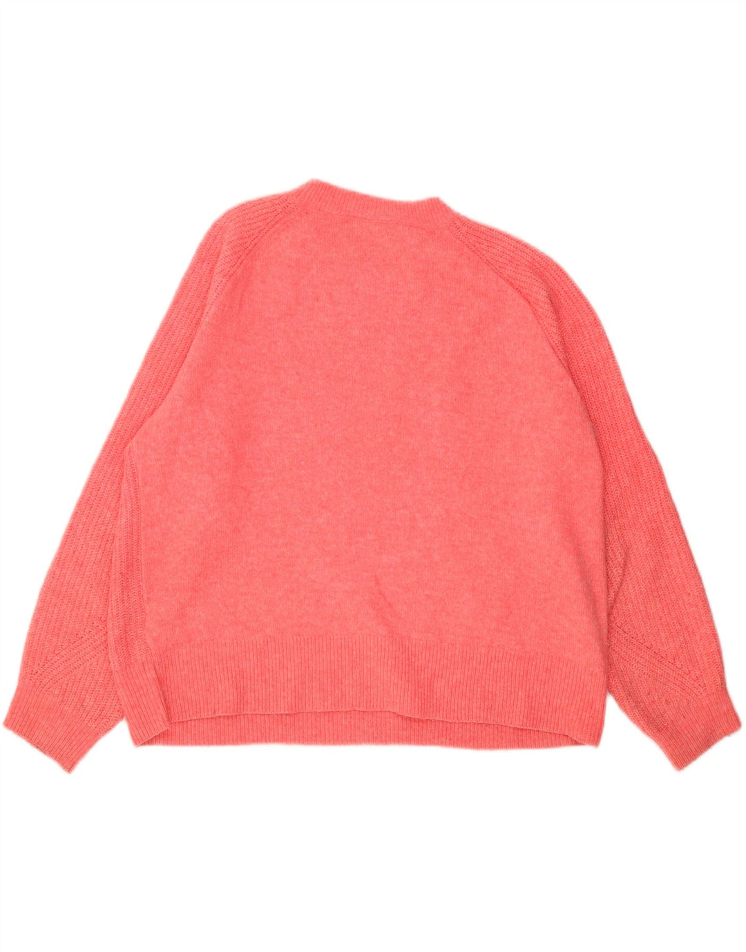 Marks & Spencer Womens Oversized Crew Neck Jumper Sweater UK 16 Large Pink