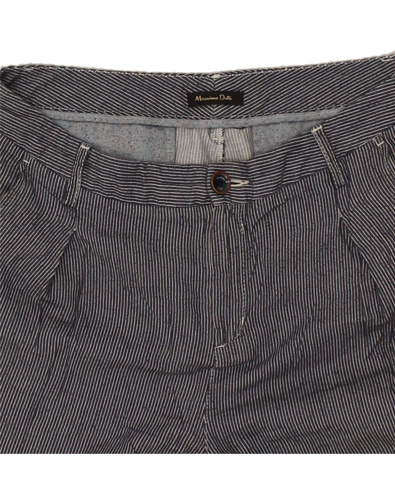 MASSIMO DUTTI Womens Slim Chino Trousers W32 L29  Navy Blue Striped Cotton | Vintage Massimo Dutti | Thrift | Second-Hand Massimo Dutti | Used Clothing | Messina Hembry 