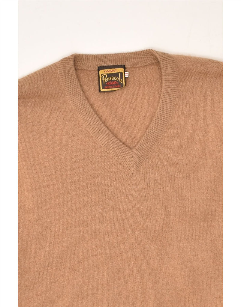 VINTAGE Womens V-Neck Jumper Sweater IT 48 Medium Brown | Vintage Vintage | Thrift | Second-Hand Vintage | Used Clothing | Messina Hembry 