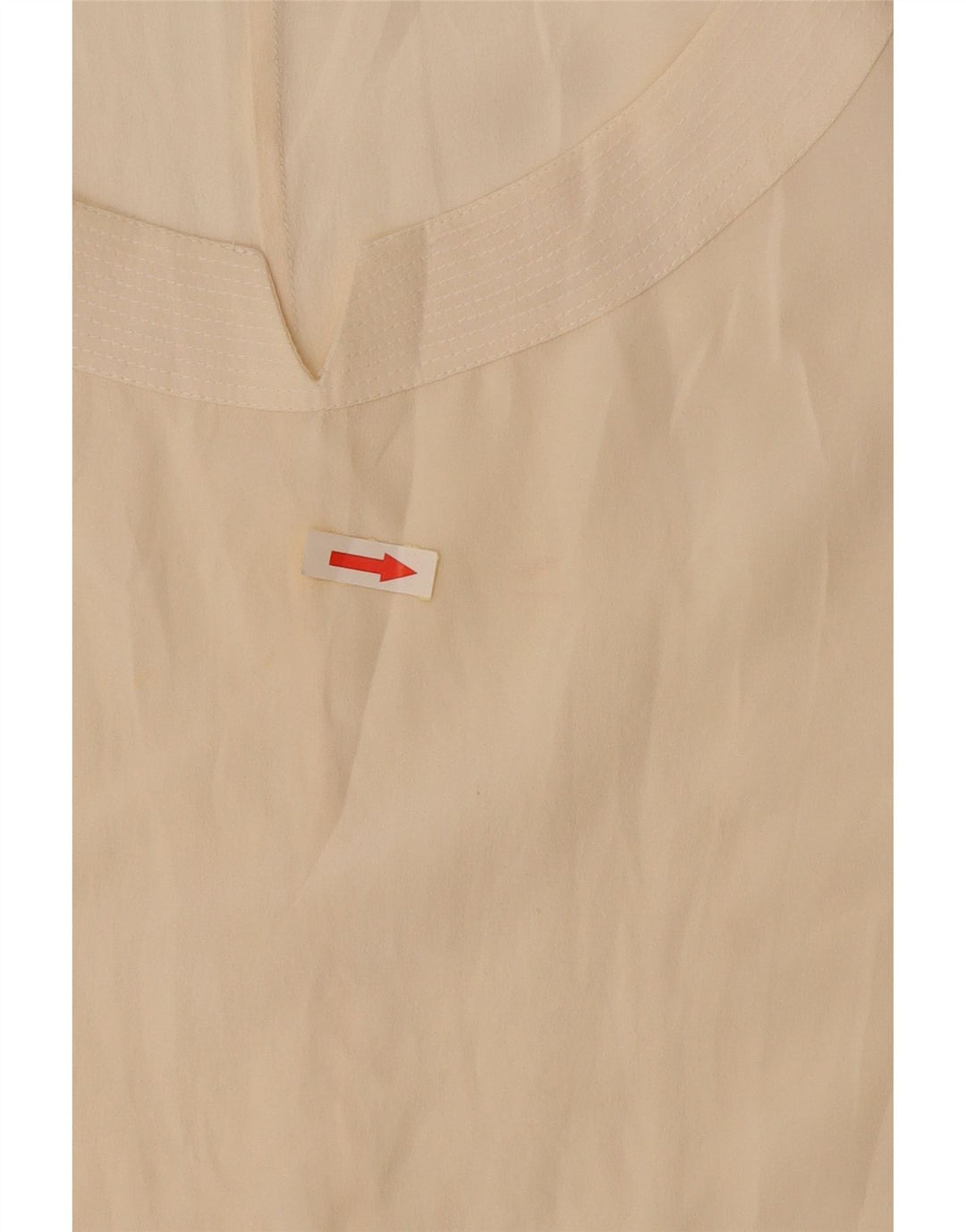 Vintage Womens Crop Sleeveless Blouse Top UK 14 Large Off White Silk