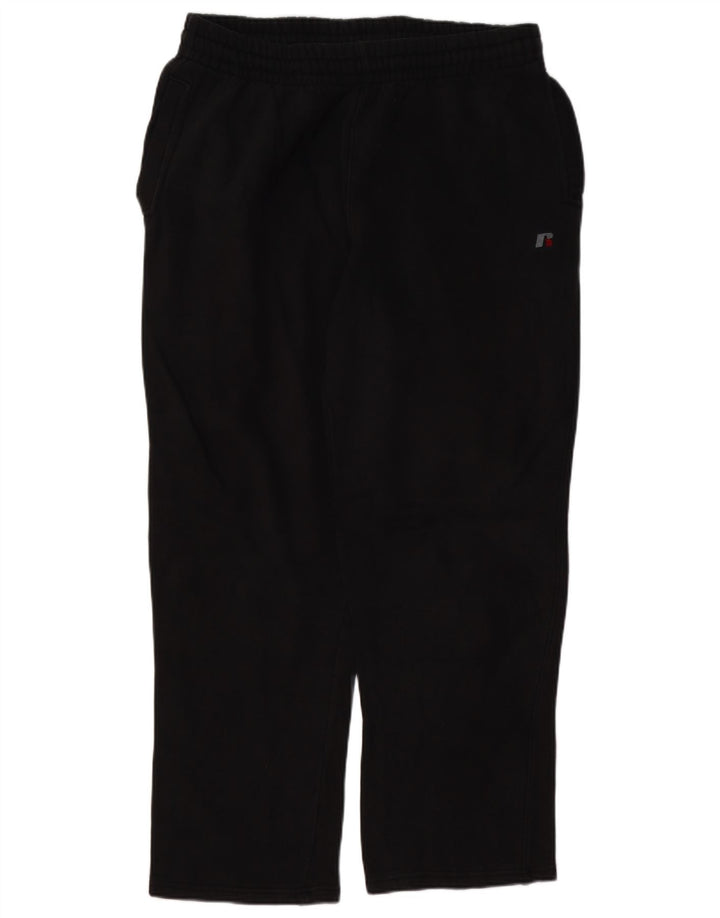 RUSSELL ATHLETIC Mens Tracksuit Trousers Large  Black Cotton