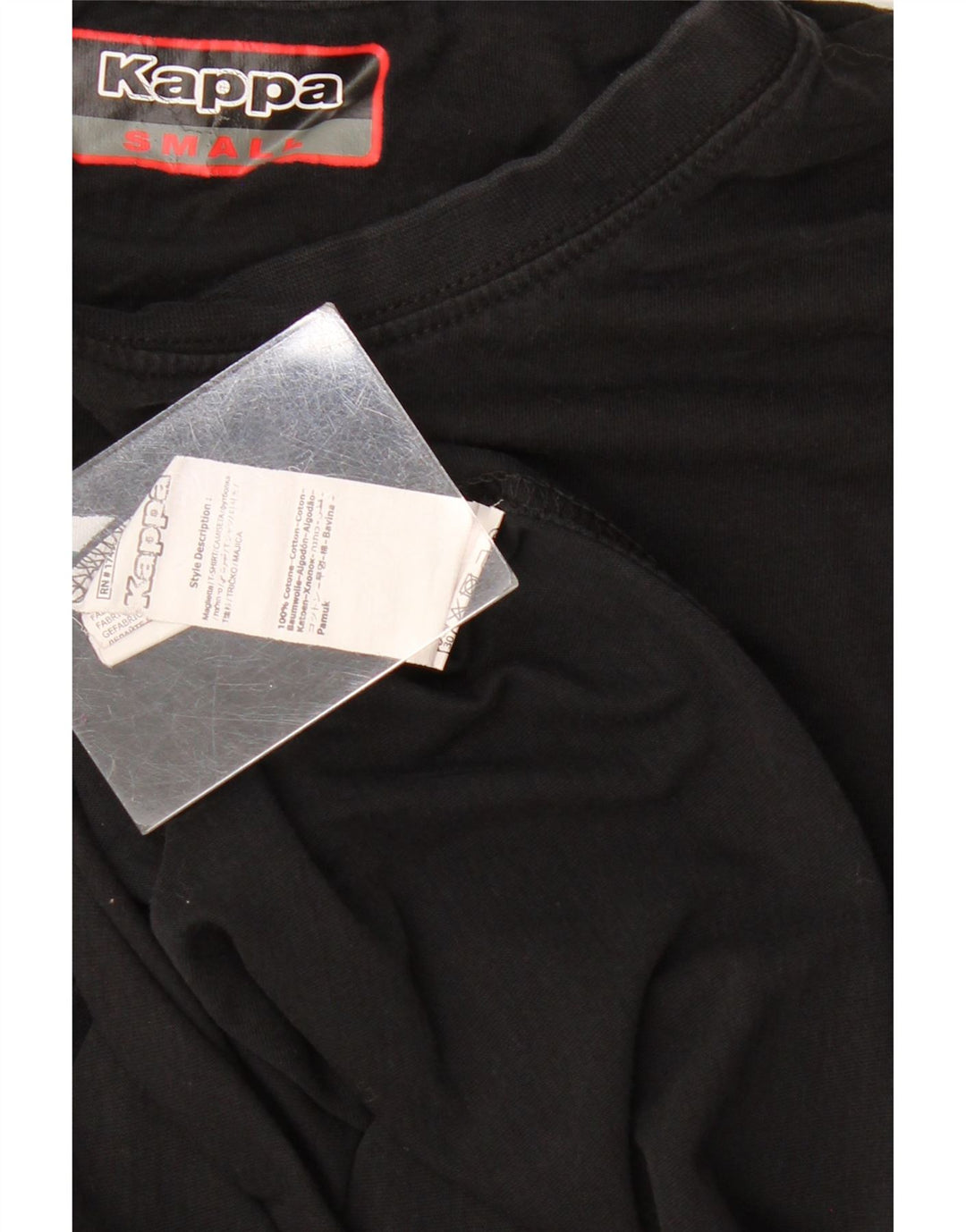 Kappa Mens Graphic T-Shirt Top Small Black Cotton