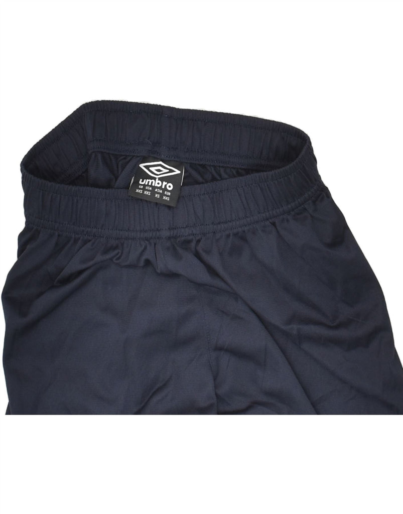 UMBRO Boys Sport Shorts 5-6 Years 2XS  Navy Blue Polyester | Vintage Umbro | Thrift | Second-Hand Umbro | Used Clothing | Messina Hembry 