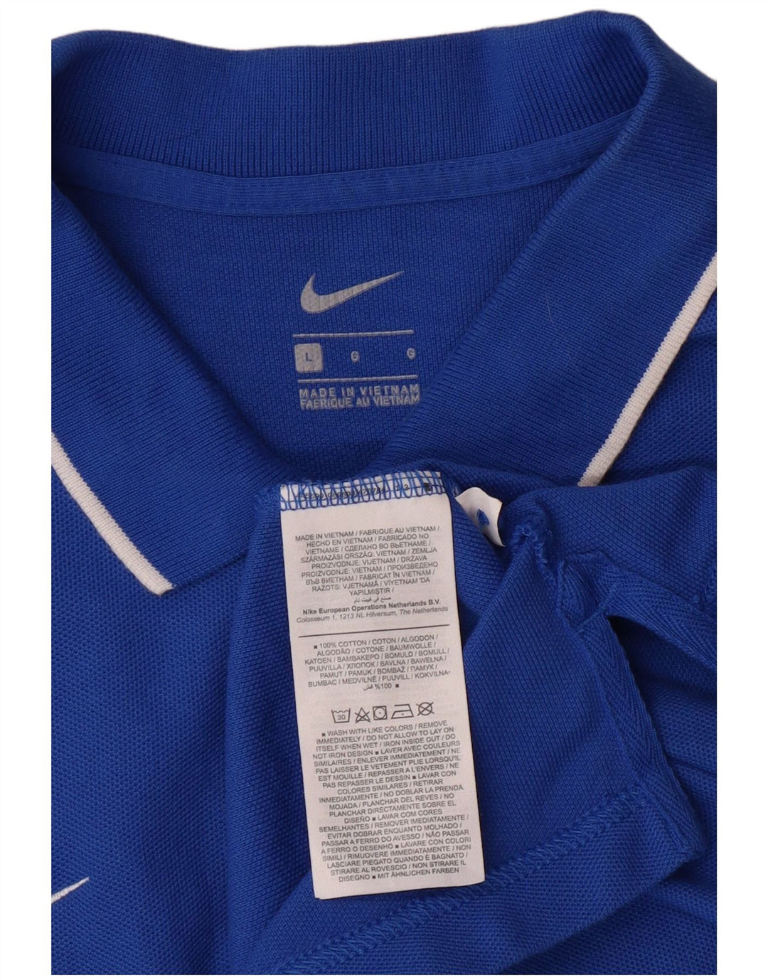 Nike Mens Regular Fit Polo Shirt Large Blue Cotton