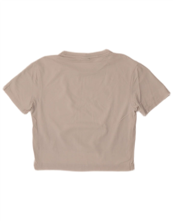 Puma Womens Crop T-Shirt Top UK 12 Medium White Cotton