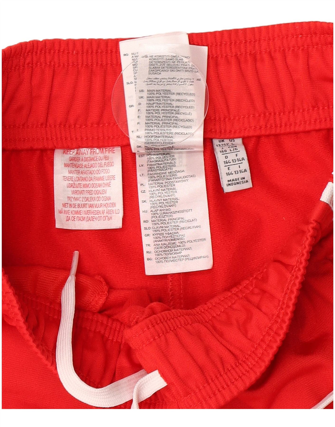 Adidas Boys Tracksuit Trousers Joggers 13-14 Years  Red Polyester