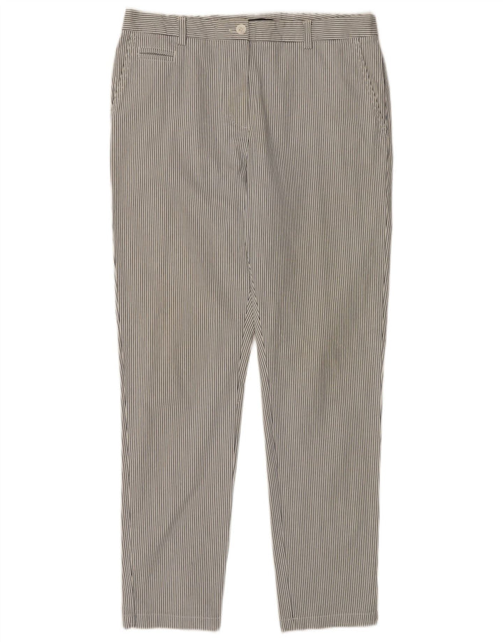MARKS & SPENCER Womens Chino Trousers UK 14 Medium W34 L31 White Striped