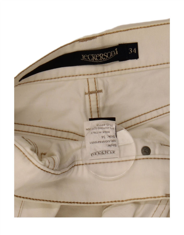 Jeckerson Mens Straight Jeans W34 L34 White Cotton