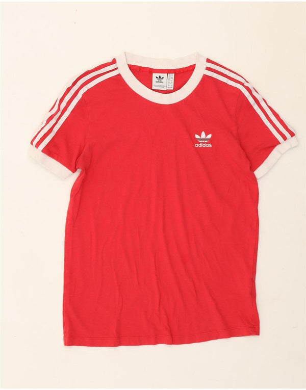 Adidas Womens Regular Fit T-Shirt Top UK 12 Medium Pink Cotton