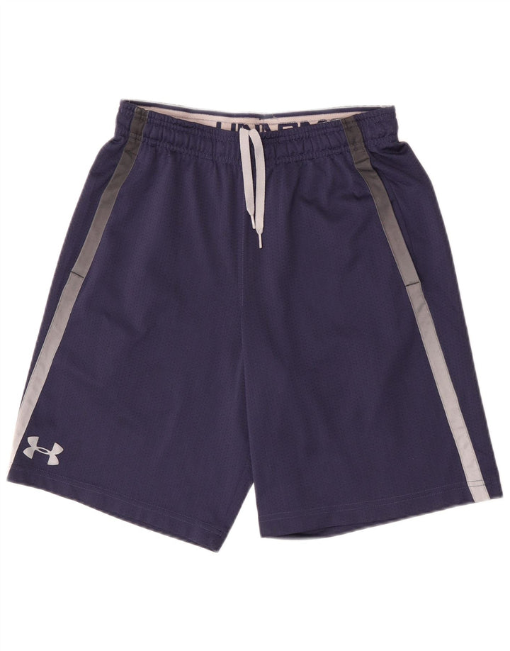Under Armour Mens Sport Shorts Small Navy Blue Colourblock Polyester