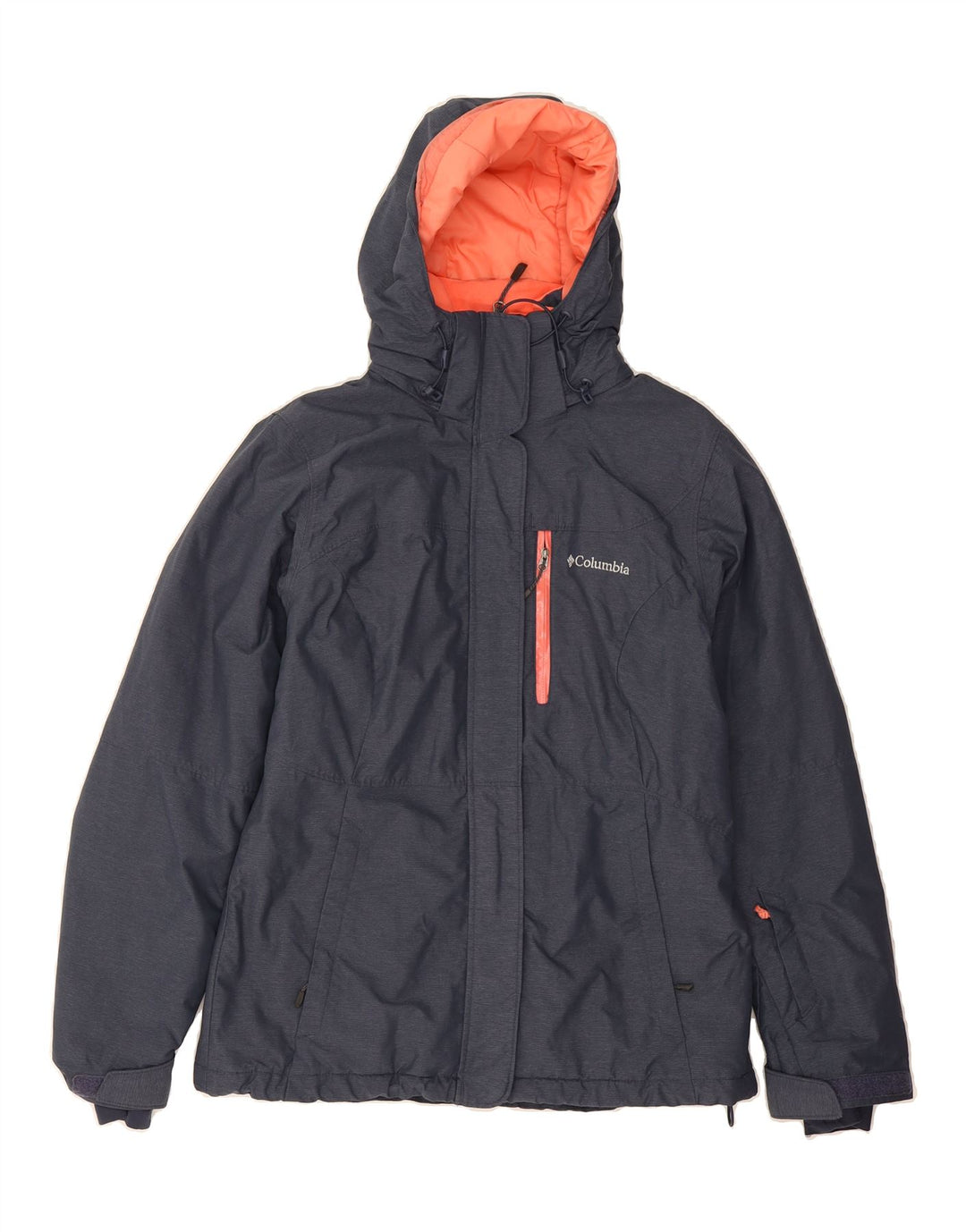 COLUMBIA Womens Omni-Tech Hooded Windbreaker Jacket UK 10 Small Navy Blue Vintage Columbia and Second-Hand Columbia from Messina Hembry 