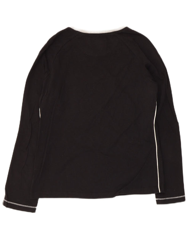 CHAMPION Womens Graphic Top Long Sleeve UK 14 Large Black