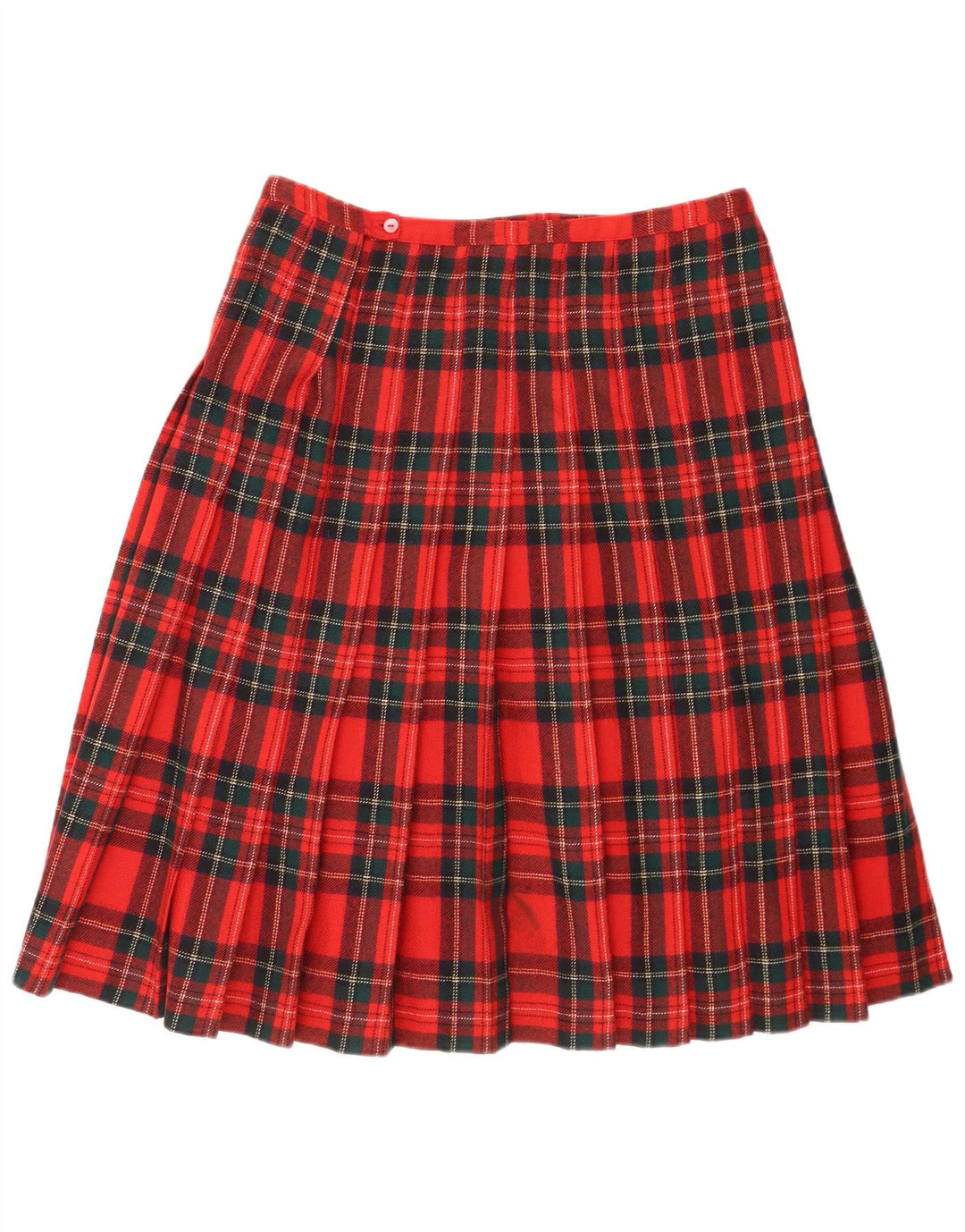 Vintage Womens Pleated Skirt W32 Large Red Plaid