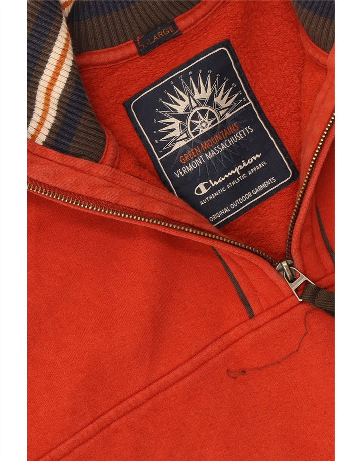 CHAMPION Mens Zip Neck Sweatshirt Jumper XL Red Cotton Vintage Champion and Second-Hand Champion from Messina Hembry 