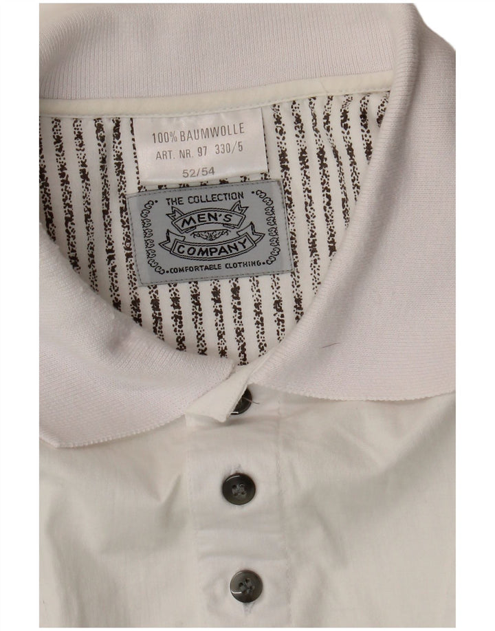 Vintage Mens Short Sleeve Pullover Shirt IT 52/54 Large White Striped