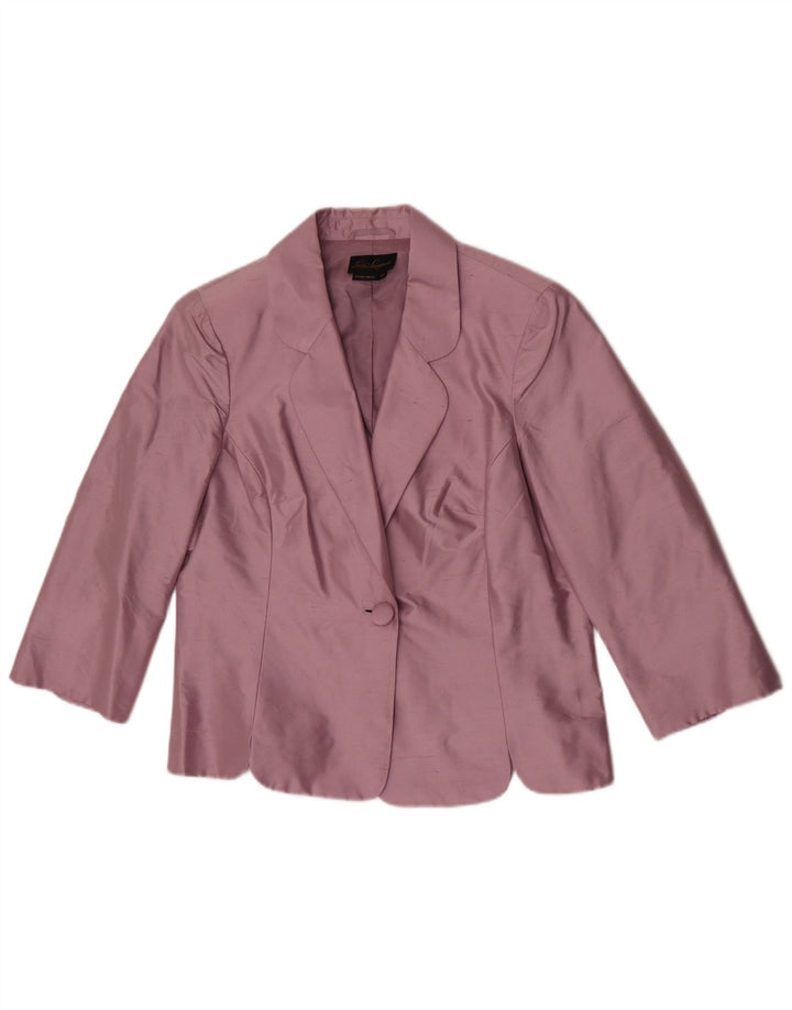 Luisa Spagnoli Womens 3/4 Sleeve 1 Button Blazer Jacket IT 48 XL Purple