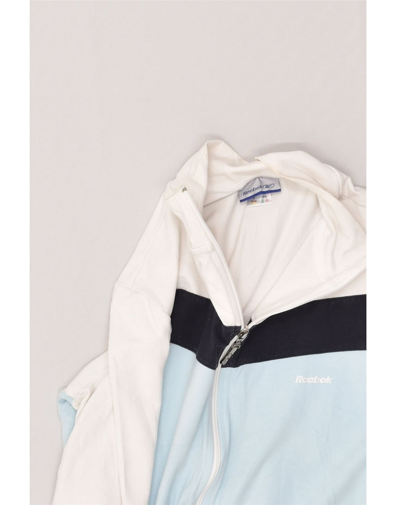 REEBOK Girls Tracksuit Top Jacket 15-16 Years White Colourblock Polyester | Vintage Reebok | Thrift | Second-Hand Reebok | Used Clothing | Messina Hembry 