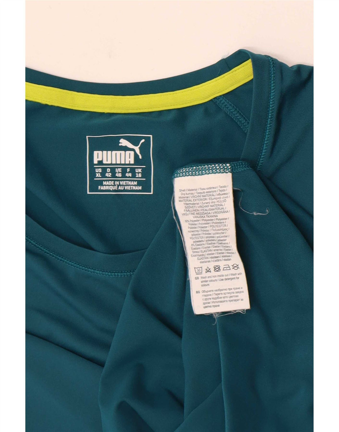 Puma Womens T-Shirt Top UK 16 Large Green Polyester