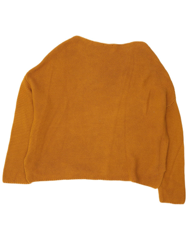Zara Womens Oversized Boat Neck Jumper Sweater UK 14 Medium Yellow