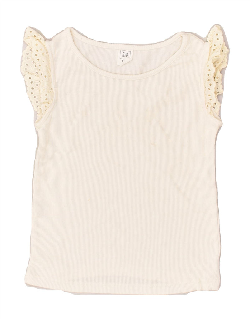 GAP Girls T-Shirt Top 4-5 Years Off White | Vintage Gap | Thrift | Second-Hand Gap | Used Clothing | Messina Hembry 