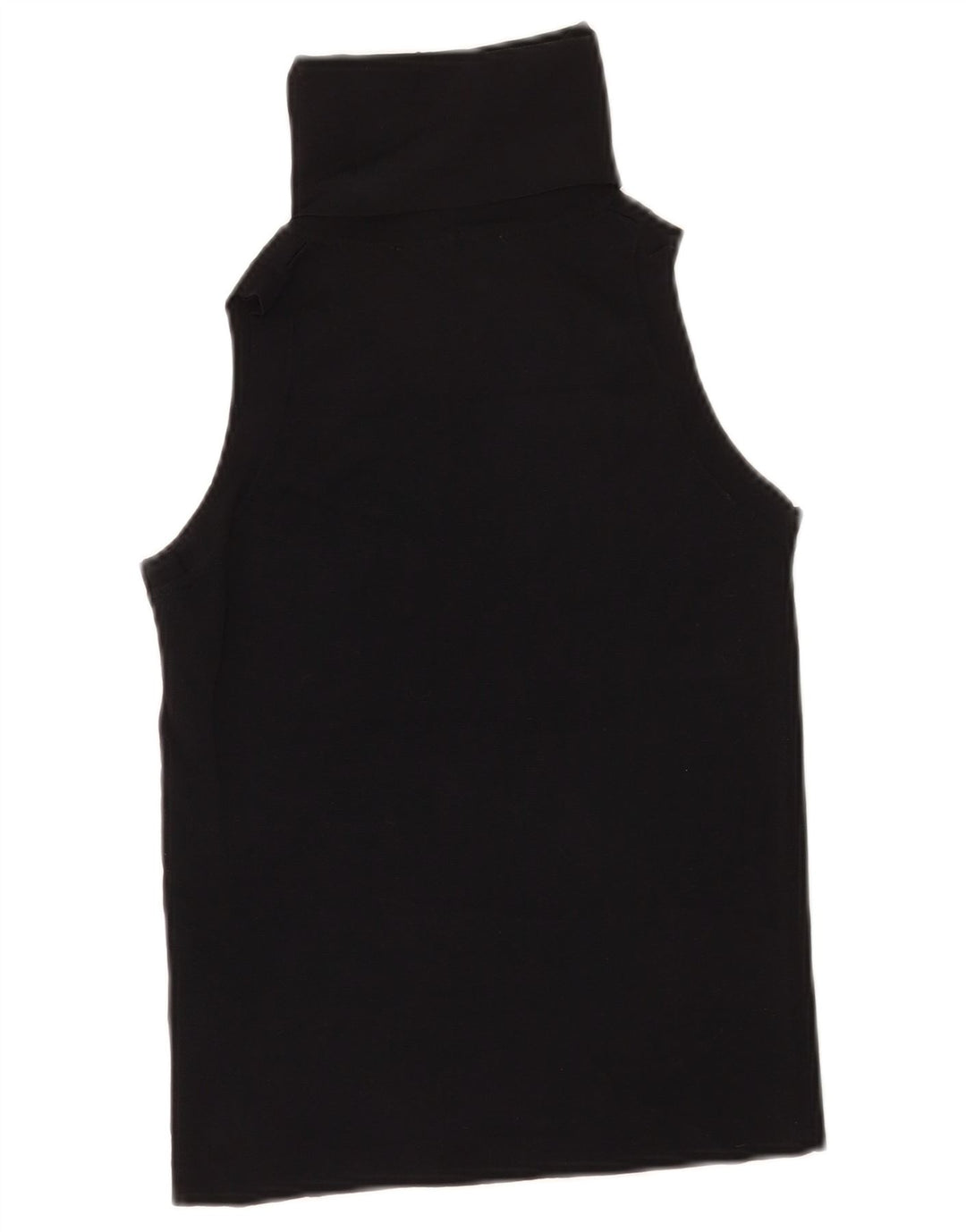 Zara Womens Crop Vest Top UK 12 Medium Black Viscose
