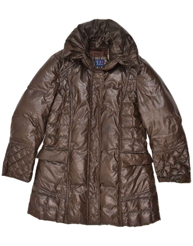 TRUSSARDI Womens Padded Coat IT 50 XL Brown Polyester | Vintage Trussardi | Thrift | Second-Hand Trussardi | Used Clothing | Messina Hembry 