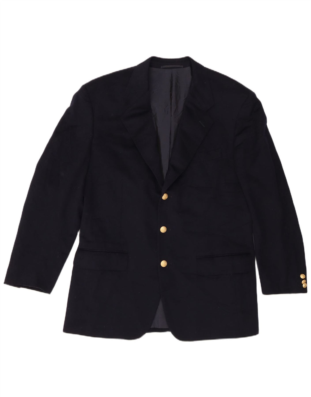 Cantarelli Mens 3 Button Blazer Jacket IT 52 XL Navy Blue Wool