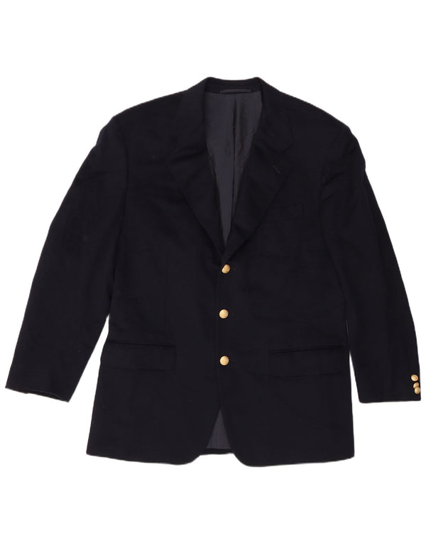 Cantarelli Mens 3 Button Blazer Jacket IT 52 XL Navy Blue Wool
