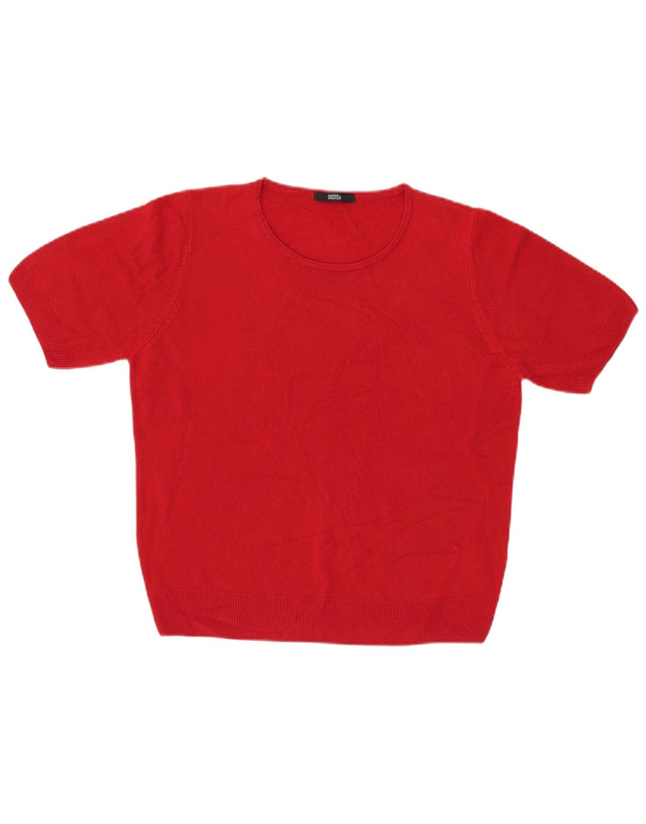 Marks & Spencer Womens Crew Neck Jumper Sweater UK 16 Large Red