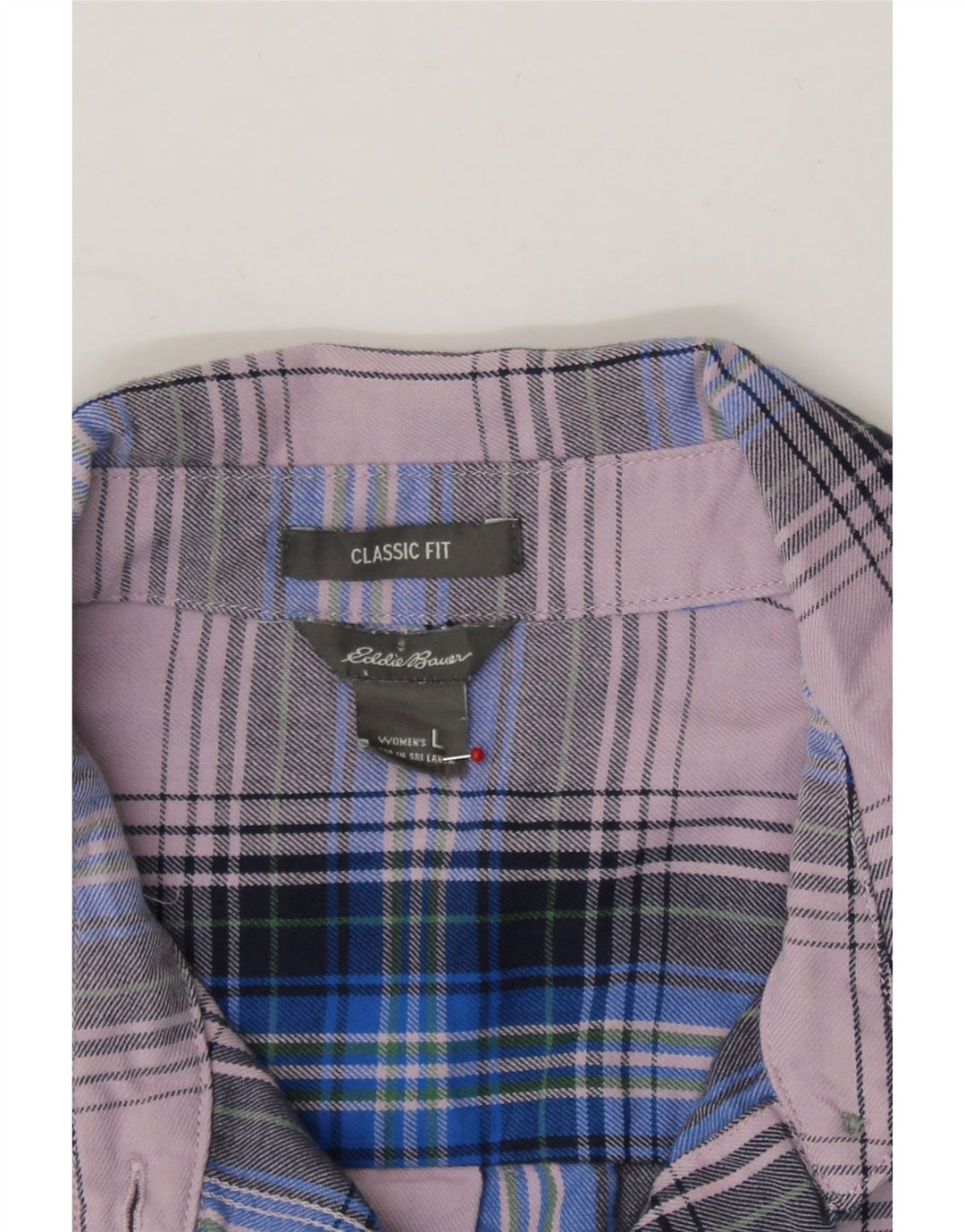 EDDIE BAUER Womens Classic Fit Flannel Shirt UK 16 Large Blue Check Vintage Eddie Bauer and Second-Hand Eddie Bauer from Messina Hembry 