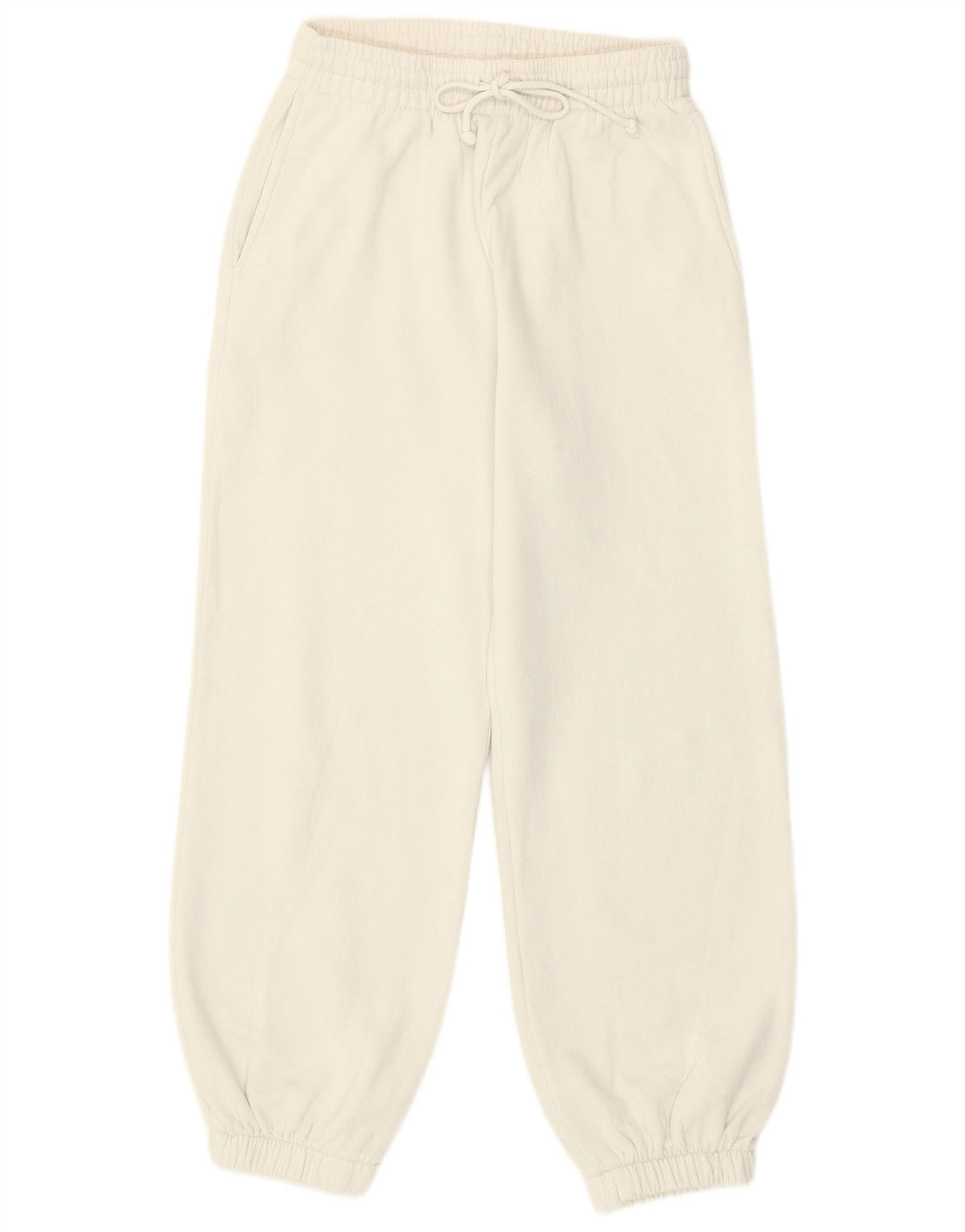 Zara Womens Tracksuit Trousers Joggers UK 8 Small  White Cotton