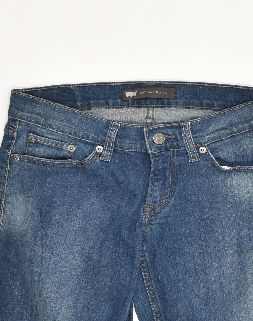 LEVI'S Womens Too Superlow Bootcut Jeans W26 L32 Blue Cotton | Vintage Levi's | Thrift | Second-Hand Levi's | Used Clothing | Messina Hembry 