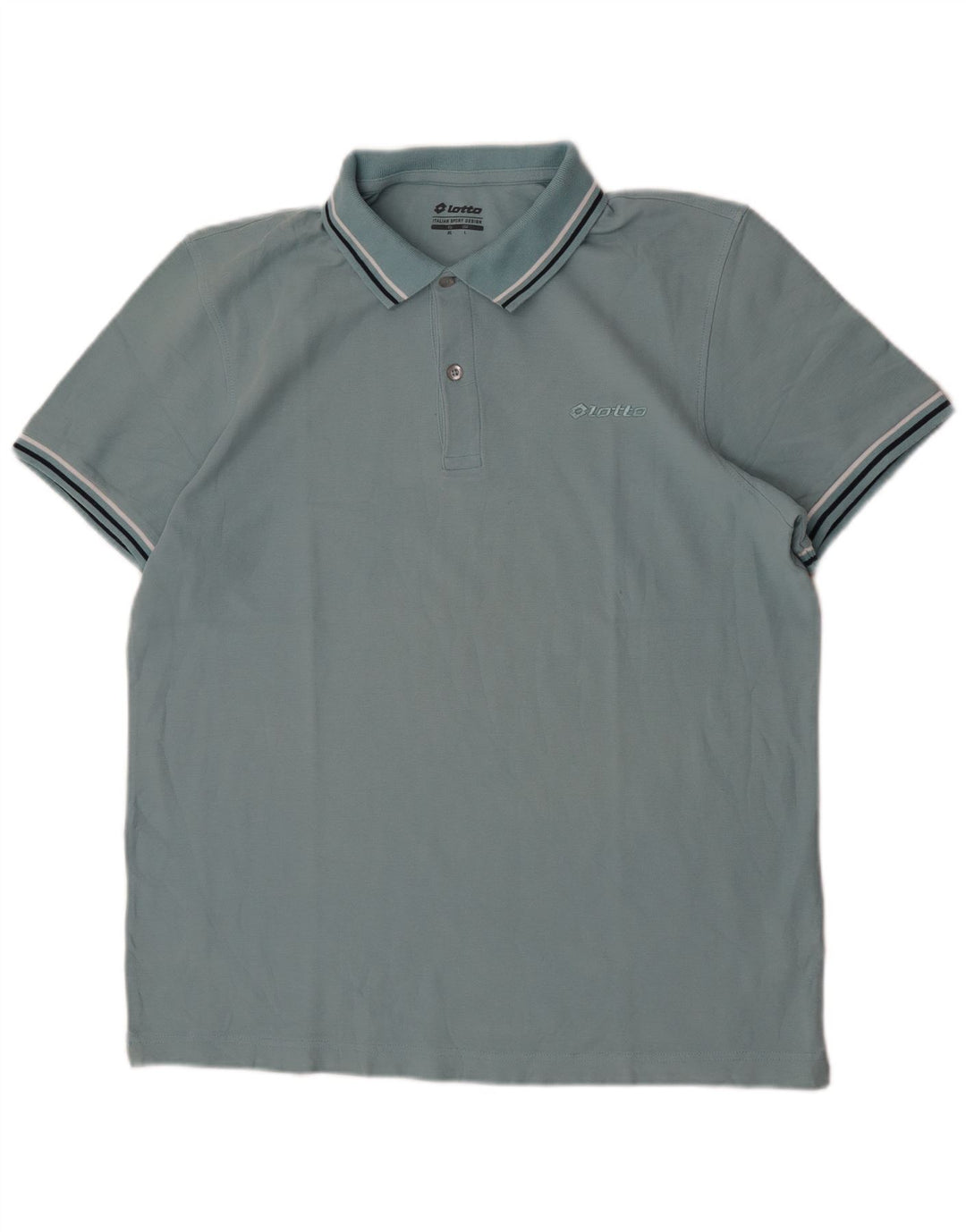 Lotto Mens Polo Shirt Large Blue Cotton
