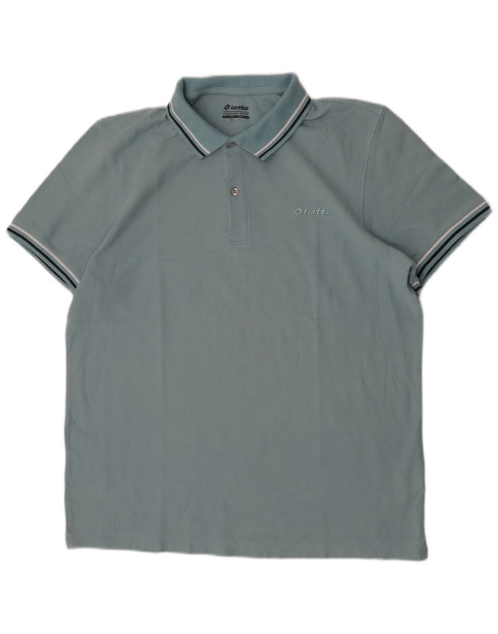 Lotto Mens Polo Shirt Large Blue Cotton