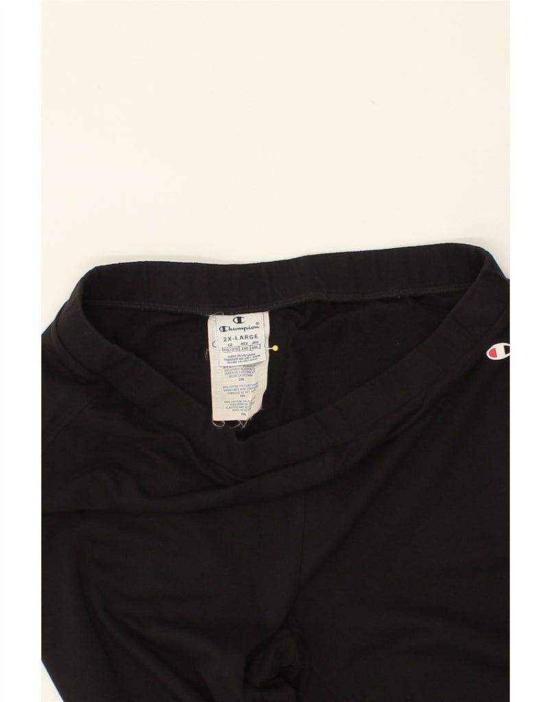 CHAMPION Womens Leggings UK 20 2XL Black Cotton | Vintage Champion | Thrift | Second-Hand Champion | Used Clothing | Messina Hembry 