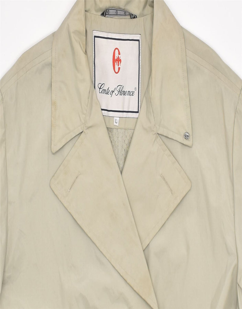 CONTE OF FLORENCE Womens Trench Coat UK 16 Large Beige Nylon | Vintage | Thrift | Second-Hand | Used Clothing | Messina Hembry 